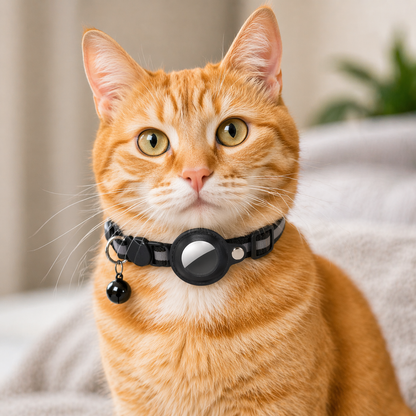 Sicheres Katzenhalsband mit AirTag-Halter & Klingel