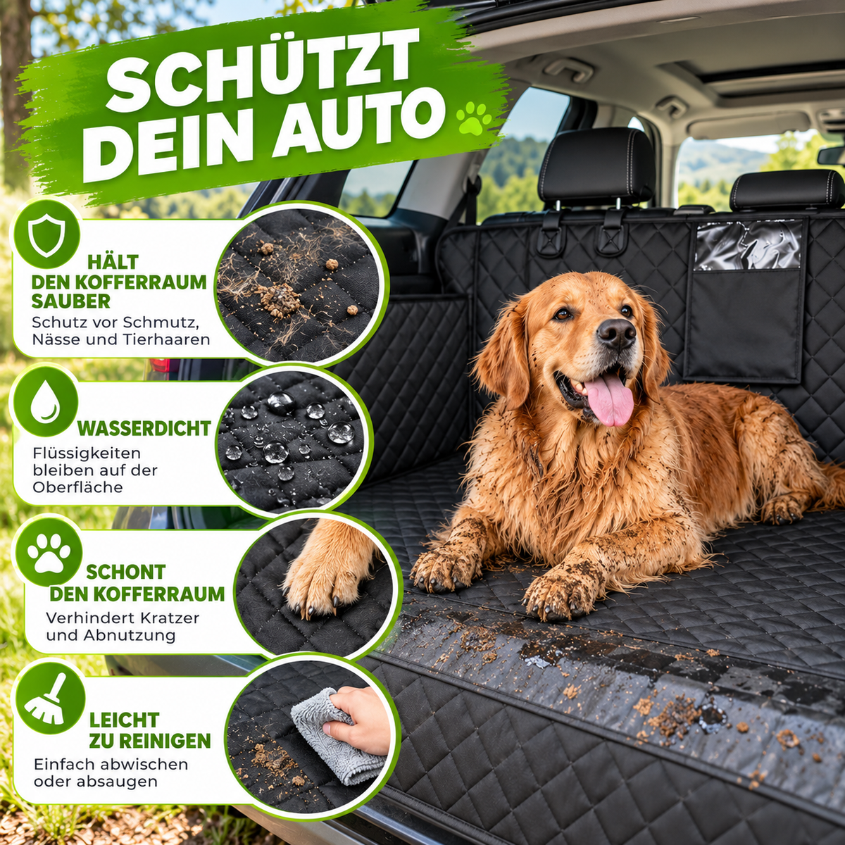 Wasserdichte SUV Kofferraummatte für Hunde
