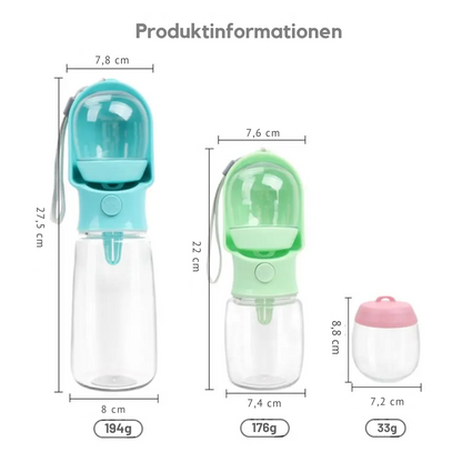 2in1 Wasser- & Futterflasche für Haustiere – Auslaufsicher & smart