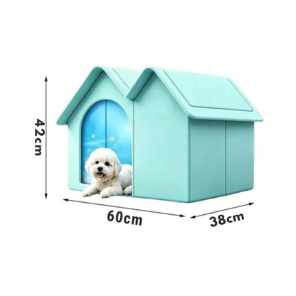 Isoliertes Kühlhaus für Hunde und Katzen Grün Doppeldach