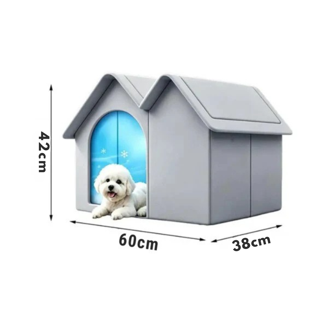 Isoliertes Kühlhaus für Hunde und Katzen Grau Doppeldach