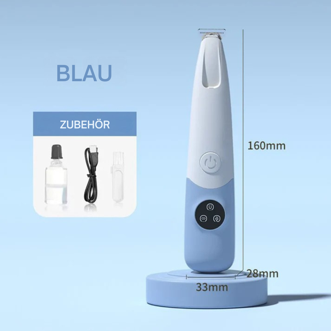 Kabelloser Haustier-Trimmer mit LED-Licht Blau
