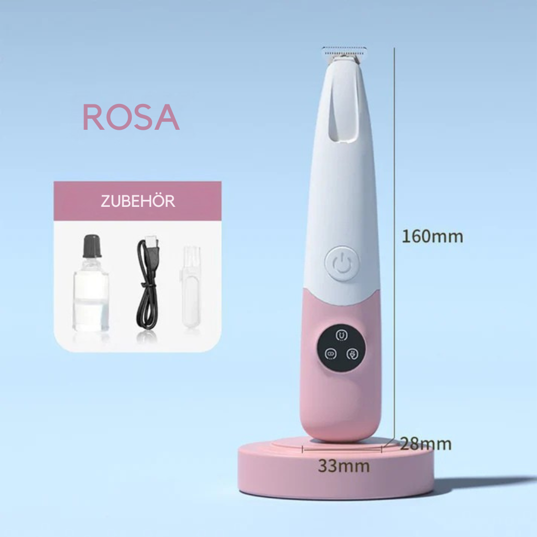Kabelloser Haustier-Trimmer mit LED-Licht Rosa