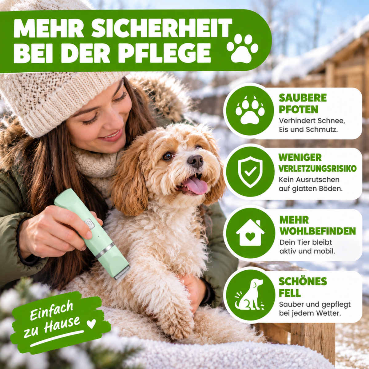 4-in-1 Haustier-Trimmer wasserdicht & leise