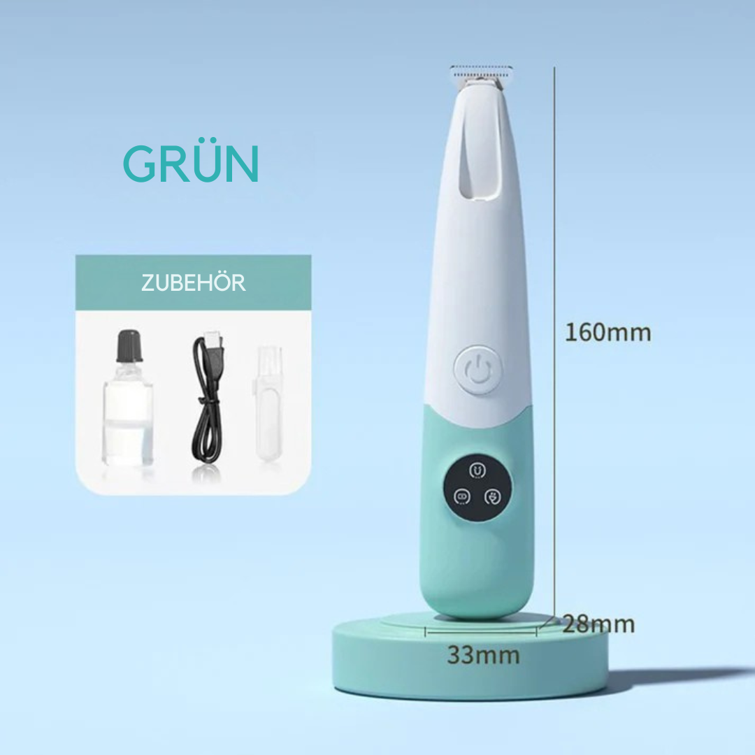 Kabelloser Haustier-Trimmer mit LED-Licht Grün