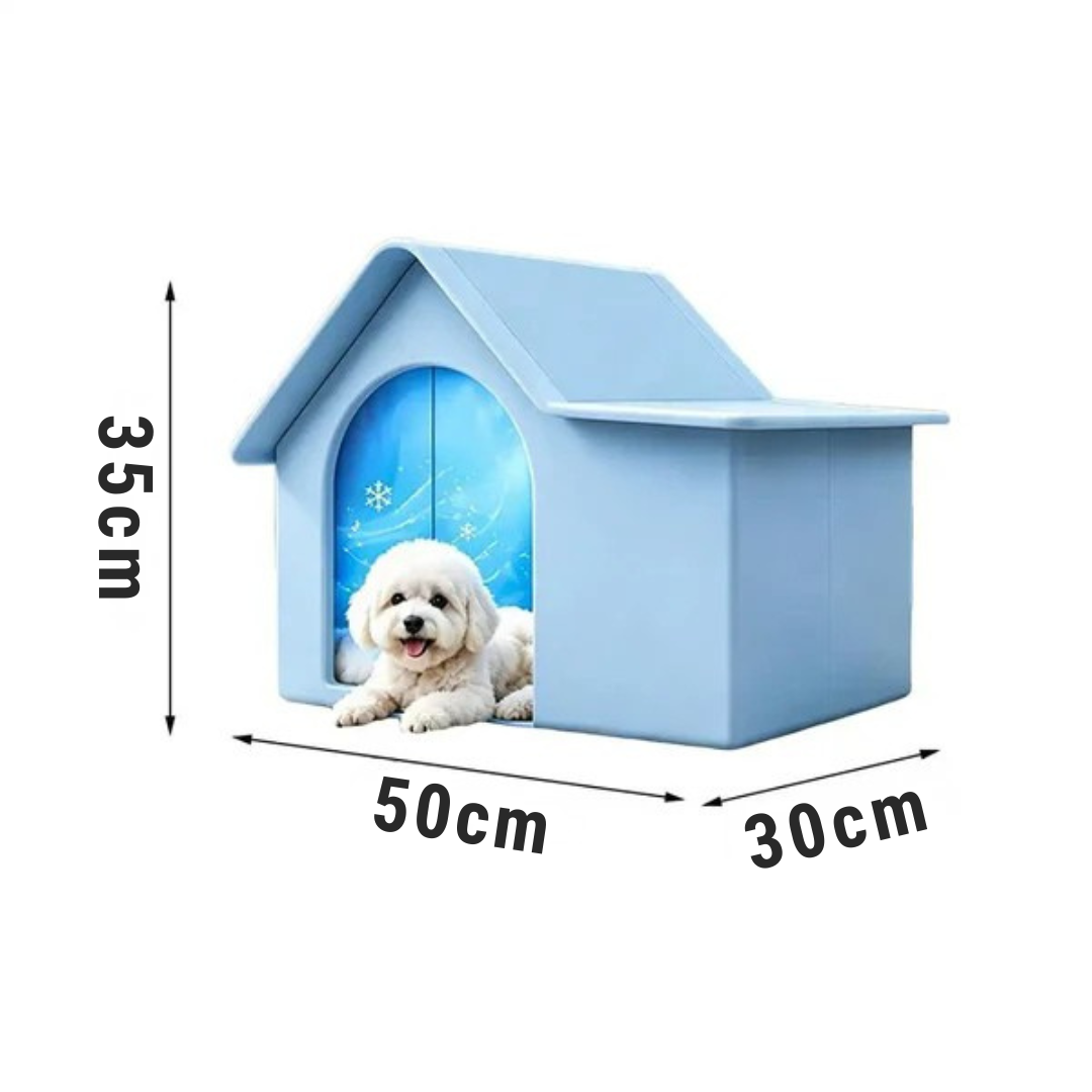 Isoliertes Kühlhaus für Hunde und Katzen Blau Eindach