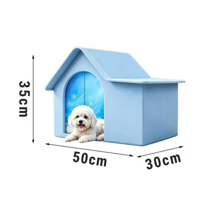 Isoliertes Kühlhaus für Hunde und Katzen Blau Eindach