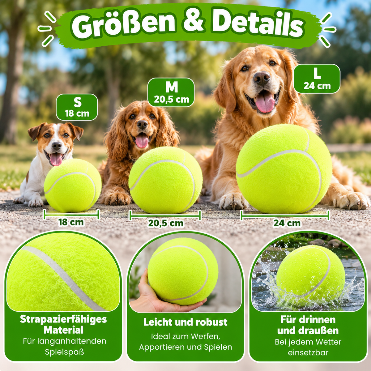 Extra großer Tennisball für Hunde