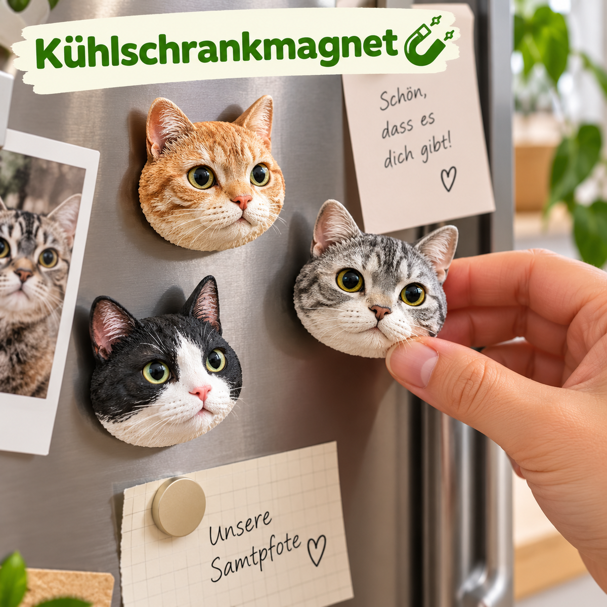 Personalisiertes Haustier Emblem mit Foto Kühlschrankmagnet 🧲