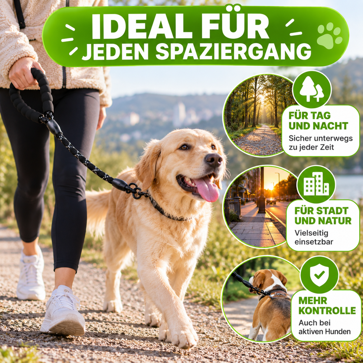 Reflektierende Sicherheitsleine für Hunde