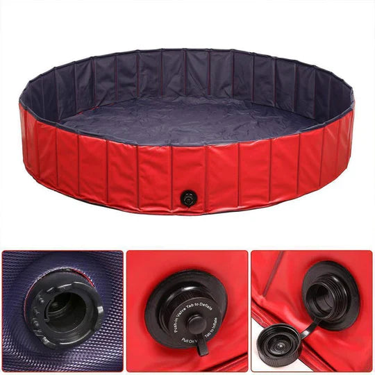 Faltbarer PVC Hundepool mit Abflussventil – Ideal für Sommer & Garten