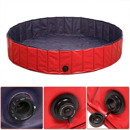 Faltbarer PVC Hundepool mit Abflussventil – Ideal für Sommer & Garten