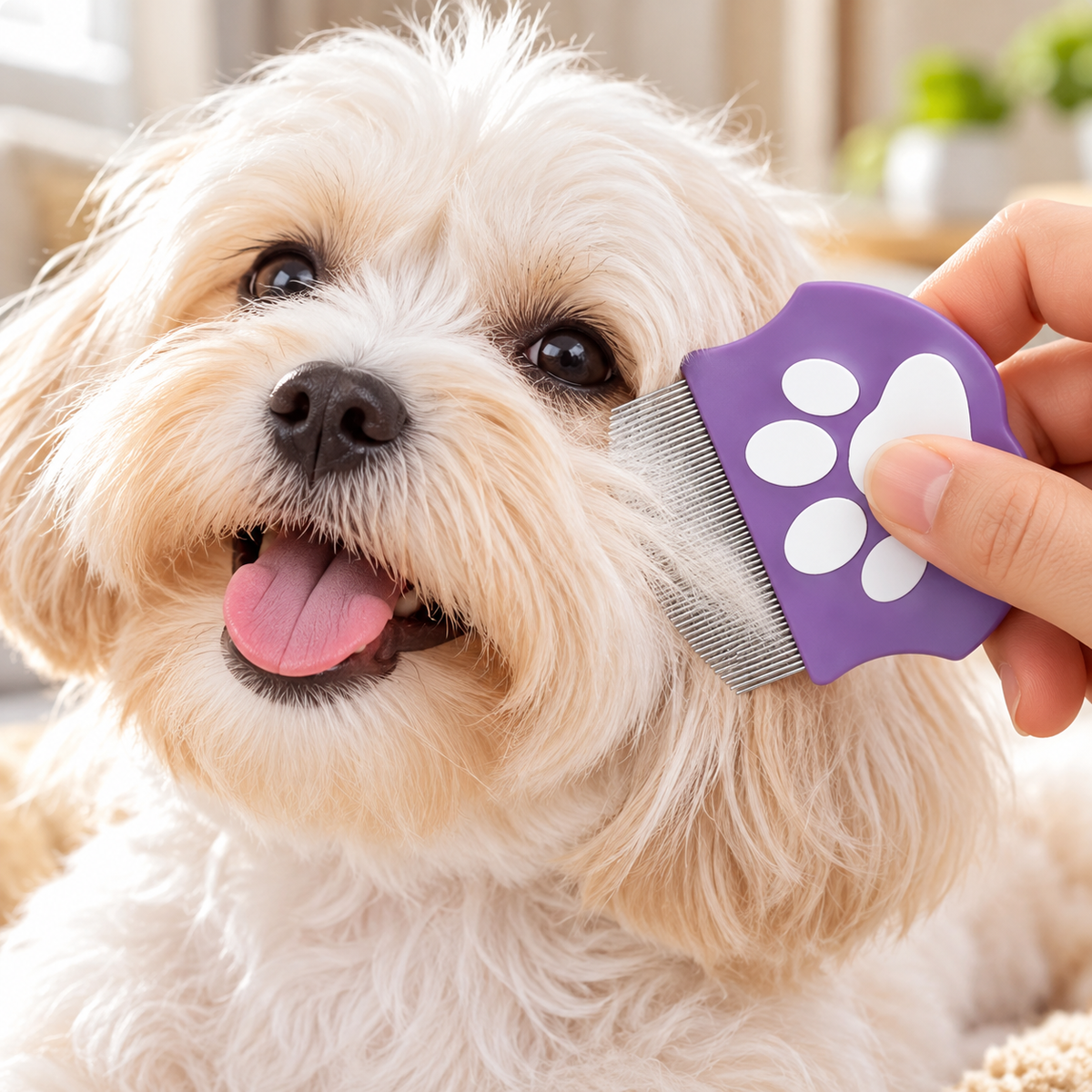 Flohkamm für Hunde & Katzen mit gebogenen Zinken