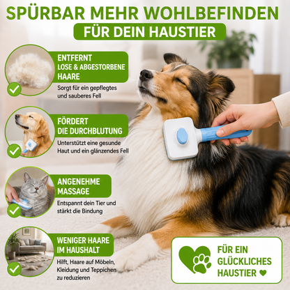 2-in-1 Selbstreinigende Fellbürste für Hunde & Katzen