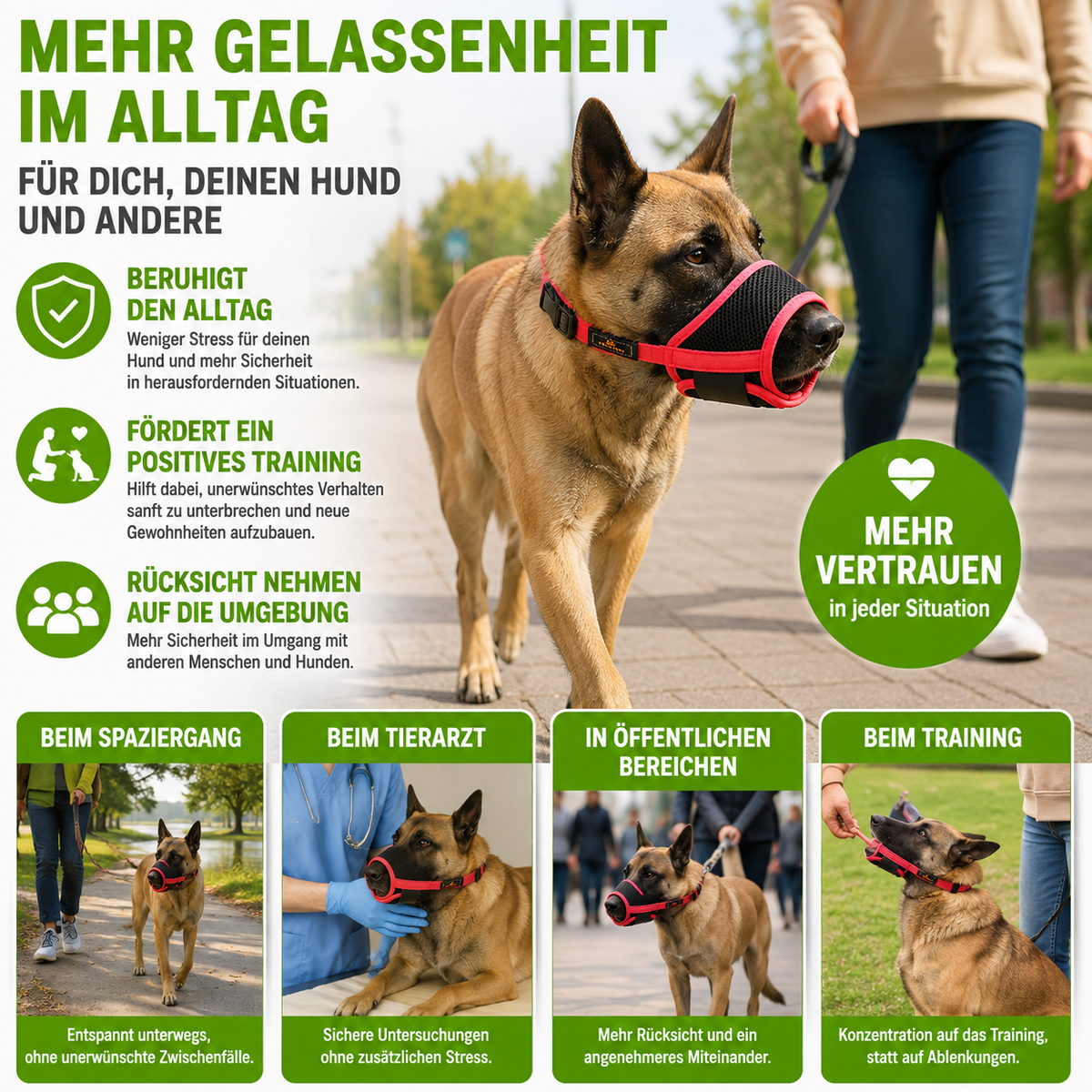 Atmungsaktiver Hunde-Maulkorb mit weicher Passform
