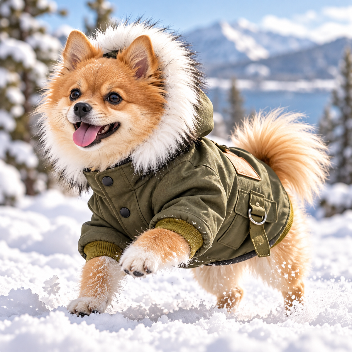 Hunde-Winterjacke mit Kapuze für kleine Hunde