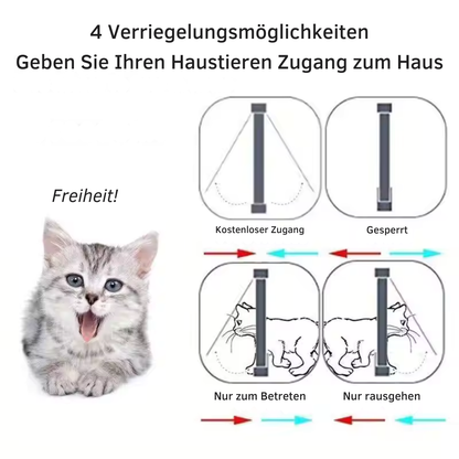 4-Wege Katzen- & Hundeklappe – Sichere Haustier-Tür für Zuhause