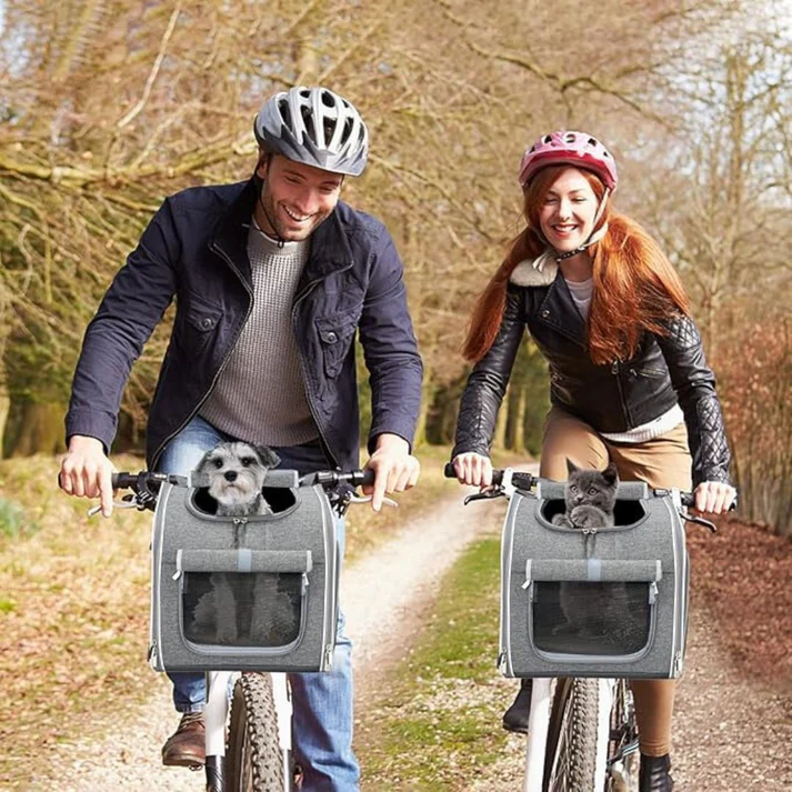 4-in-1-Fahrradkorb & Rucksack für Hunde & Katzen – Faltbar & Sicher