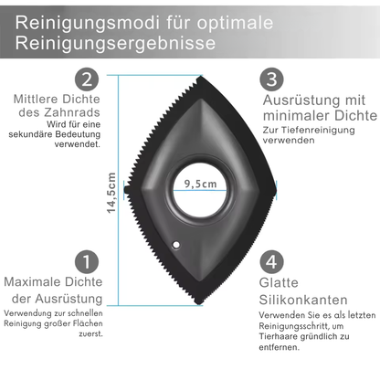 4-in-1 Mini-Tierhaarkamm mit 4 Reinigungsmodi – Präzise Reinigung bis in die letzte Ecke