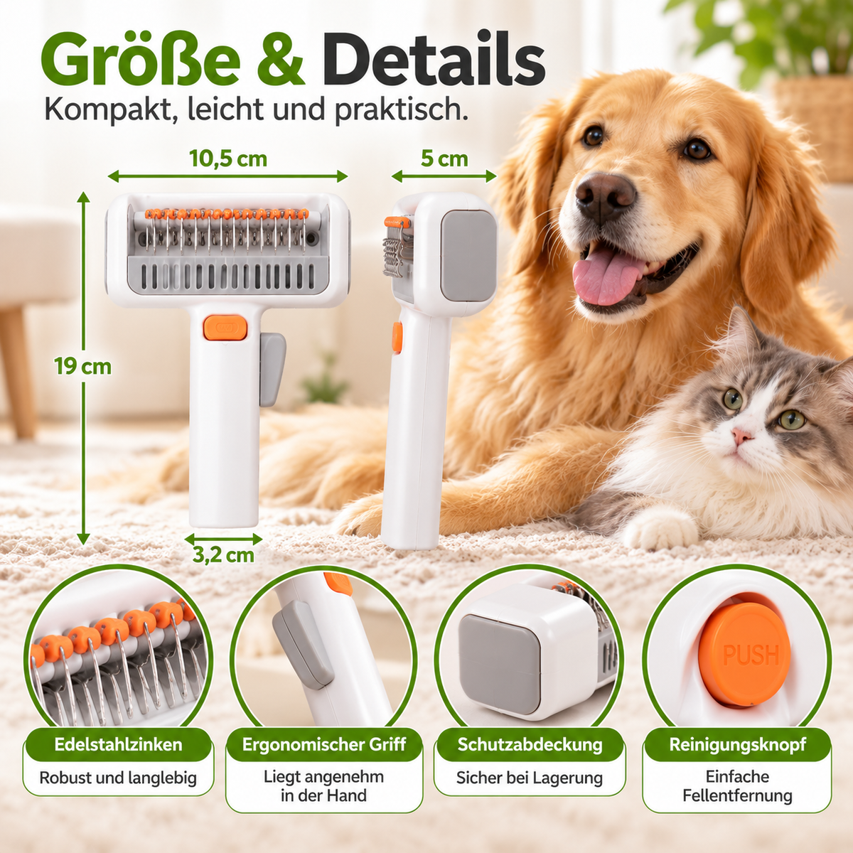 2-in-1 Entfilzungskamm für Hunde & Katzen