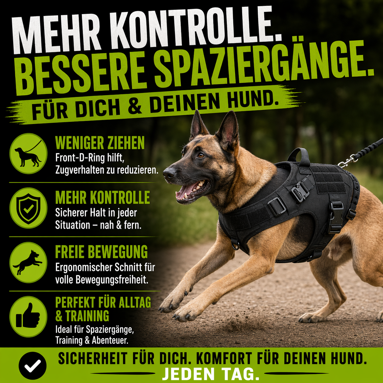 Robustes Militär Hundegeschirr für Training und Spaziergänge
