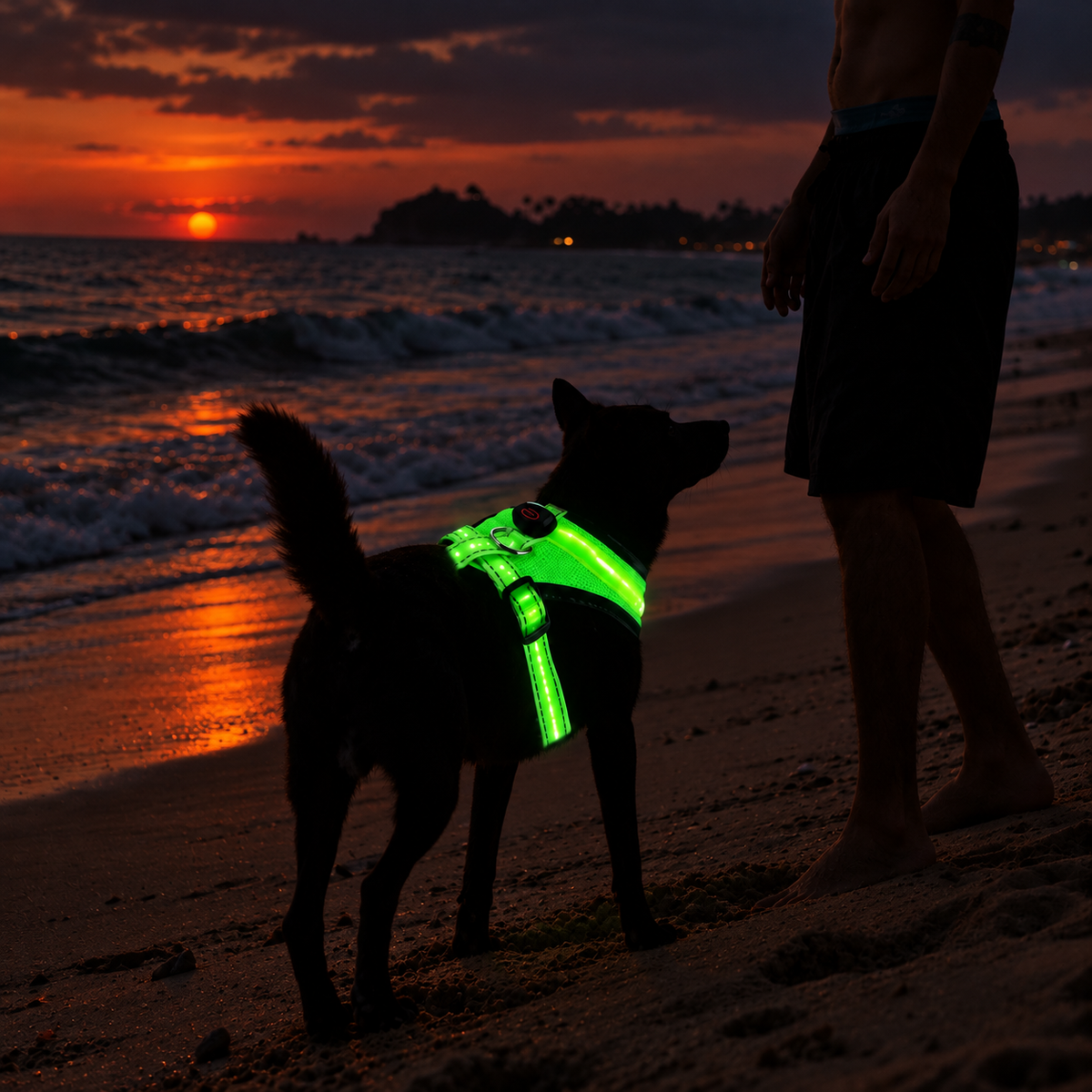 LED-Hundegeschirr mit USB-Aufladung