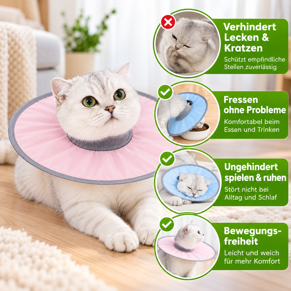 Katzen-Schutzkragen weich & komfortabel