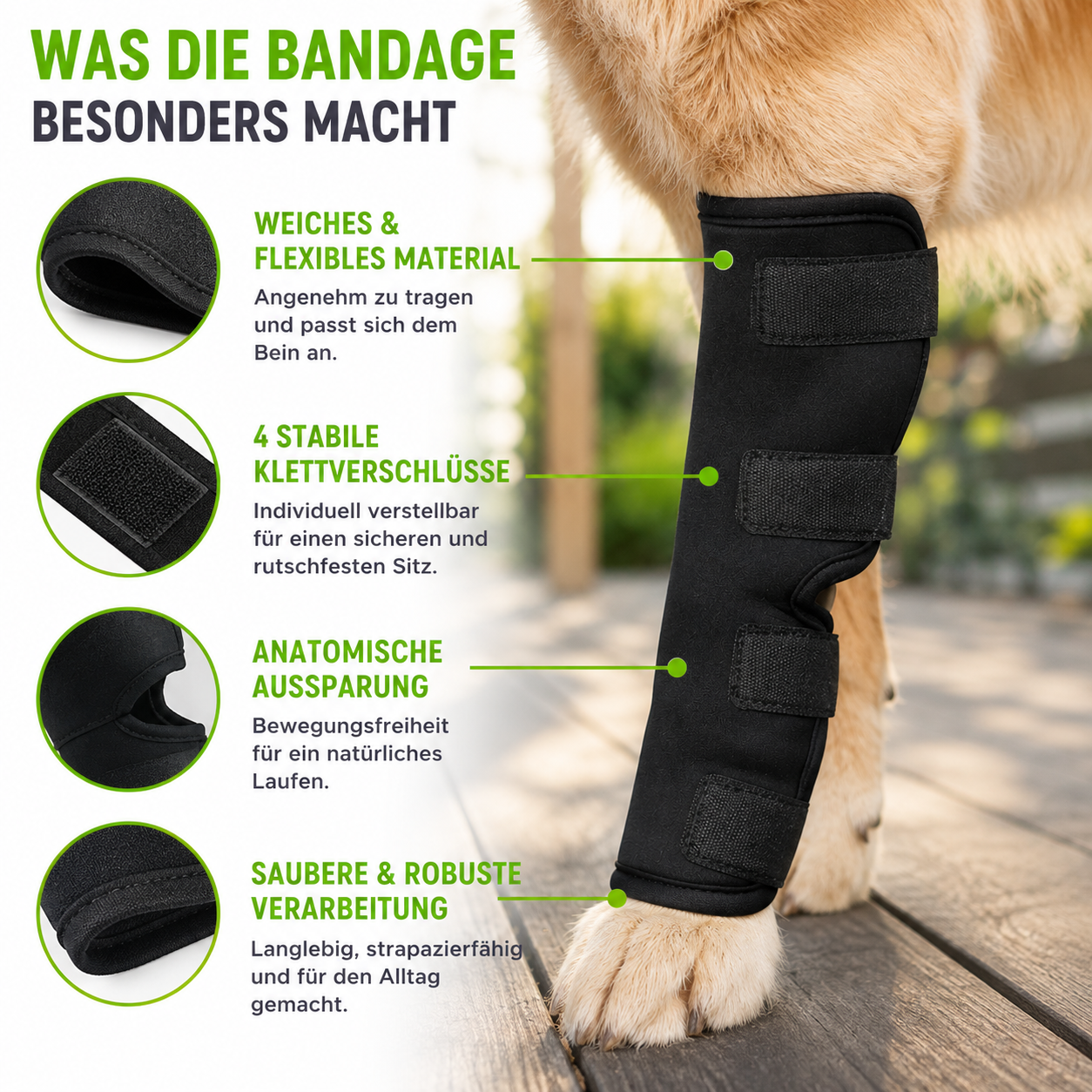 Gelenkstütze für Hunde stabilisierend & schützend