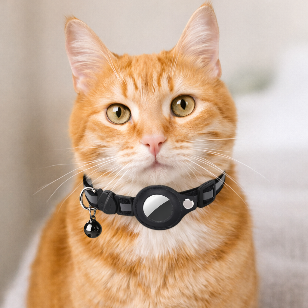Sicheres Katzenhalsband mit AirTag-Halter & Klingel
