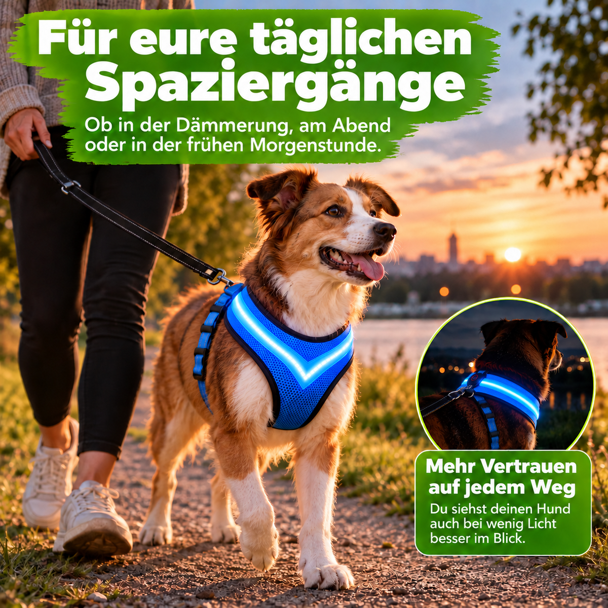 LED-Hundegeschirr mit USB-Aufladung