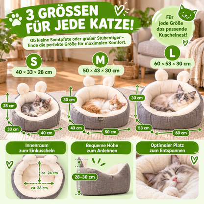 Katzenbett mit Hasenohren Design waschbar und rutschfest