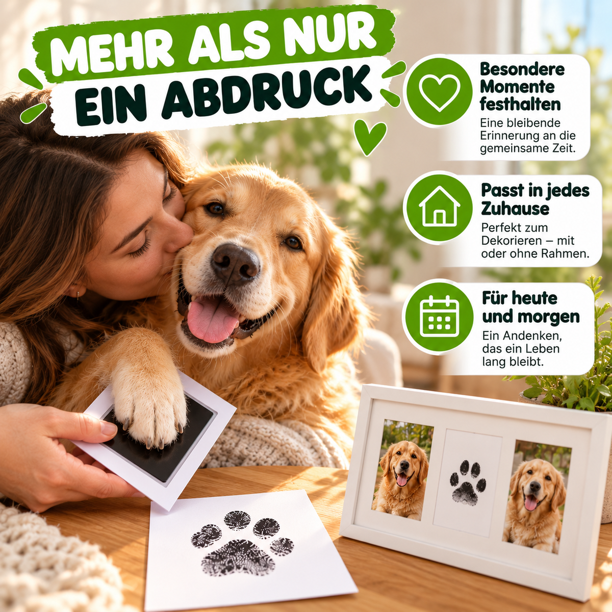 Tintenloses Abdruck-Set für Hunde- & Katzenpfoten