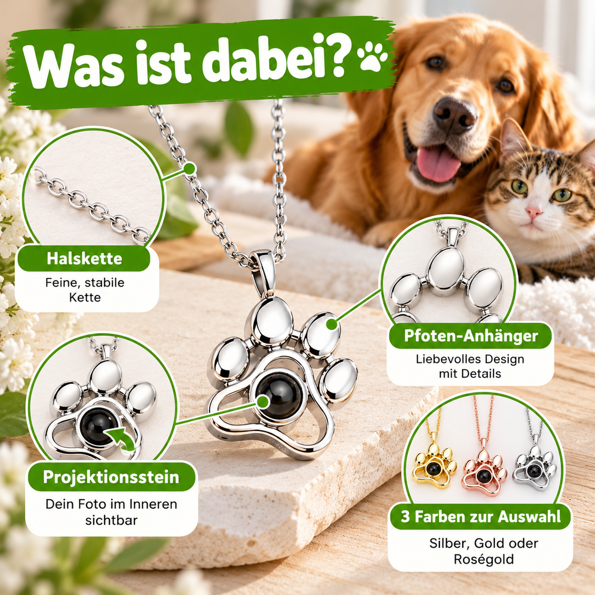 Personalisierte Foto Halskette aus 925 Sterling Silber