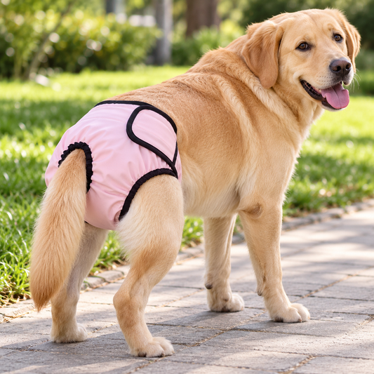 Waschbare Hundewindeln mit Klett & Schwanzöffnung