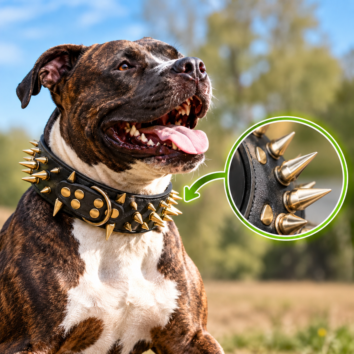 Hundehalsband mit Nieten für große Hunde