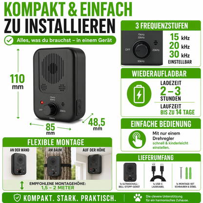 Ultraschall-Bell-Stopp-Gerät - Training für Ruhige Hunde