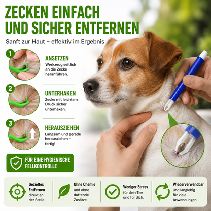 Zeckenentferner-Set mit 4 praktischen Werkzeugen