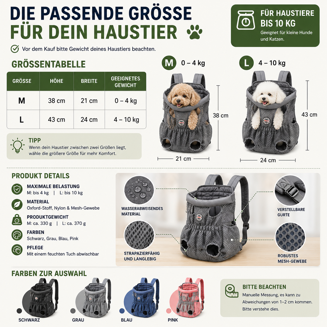 Atmungsaktiver Haustier Rucksackträger