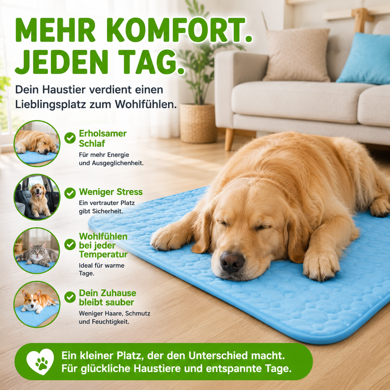 Doppelseitige Haustier-Kühlmatte