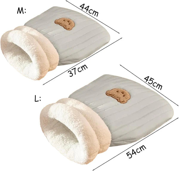 3-Schicht Flauschiger Haustier-Schlafsack – Wärme, Geborgenheit & Komfort für Katzen & kleine Hunde