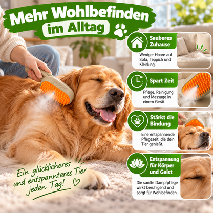 3-in-1 Elektrische Dampfbürste für Hunde & Katzen