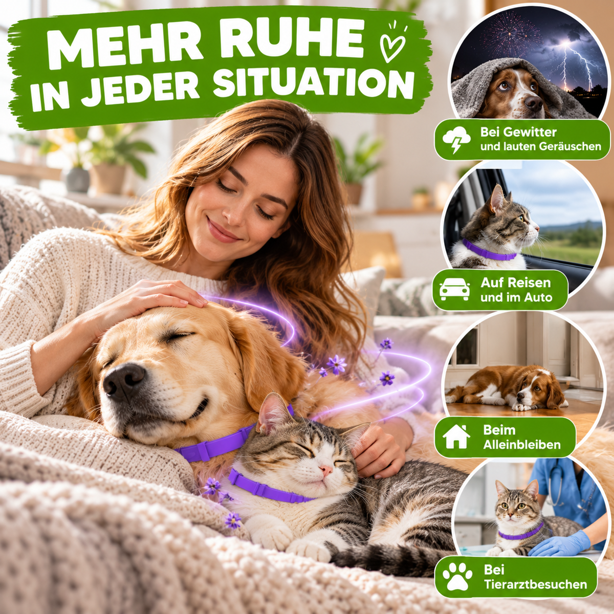 Pheromon-Beruhigungshalsband mit 60 Tagen Wirkung