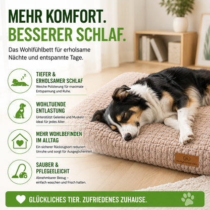 Orthopädisches Haustierbett mit Plüschbezug & Anti-Rutsch-Unterseite