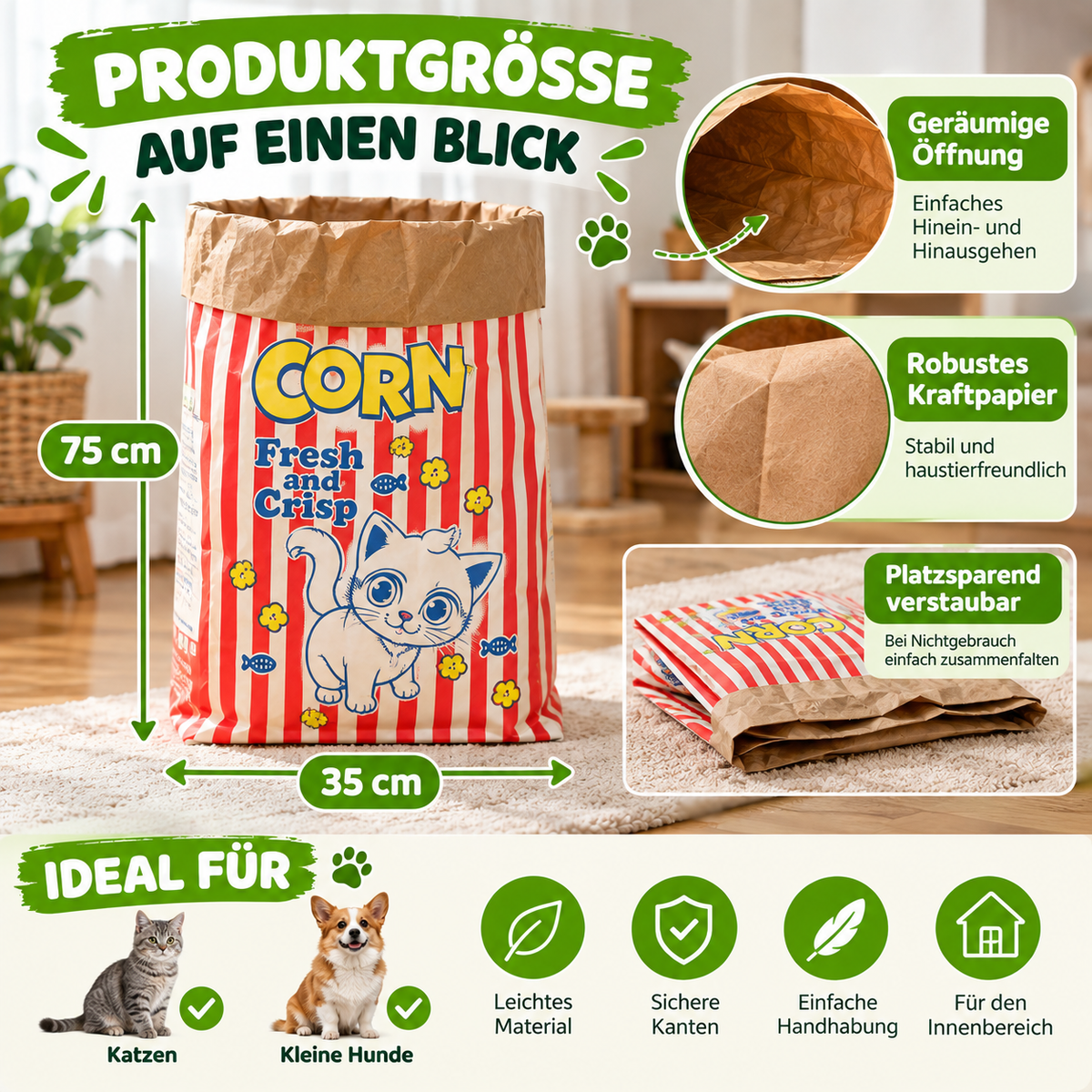 Versteckspiel Kraftpapier Spielzeug für Hunde & Katzen