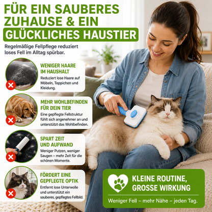 2-in-1 Selbstreinigende Fellbürste für Hunde & Katzen