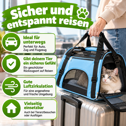 Faltbare Haustier-Tragetasche für Reisen