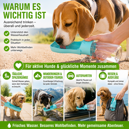 Faltbare Hunde Trinkflasche für unterwegs