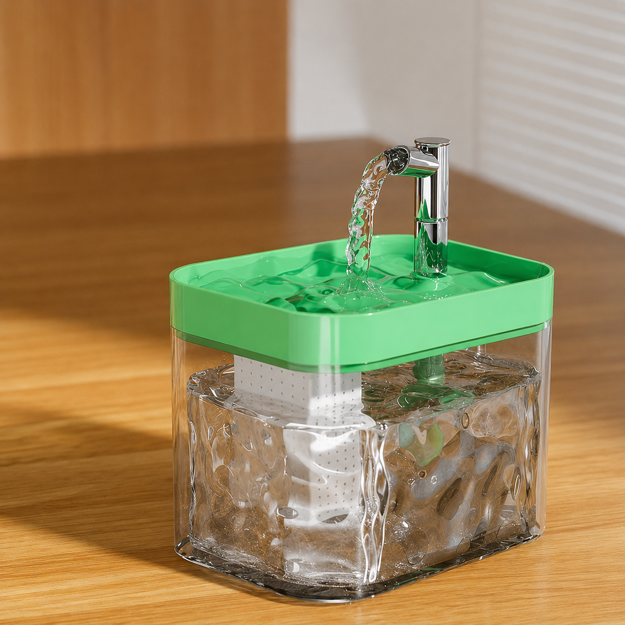 Leiser Katzen Trinkbrunnen mit Filter 1,5L