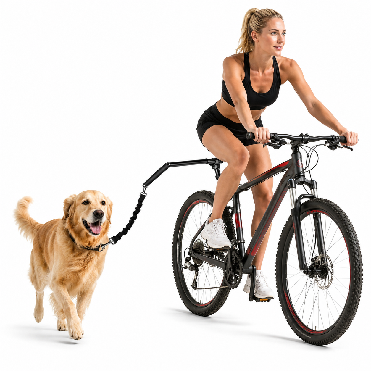 Fahrradleine für Hunde mit Abstandshalter & Stoßdämpfung