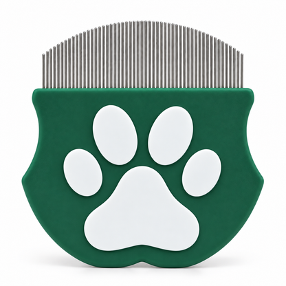 Flohkamm für Hunde & Katzen mit gebogenen Zinken Grün